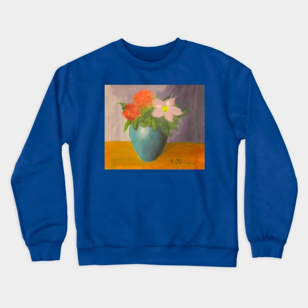 Blue Vase Crewneck Sweatshirt by RainbowStudios